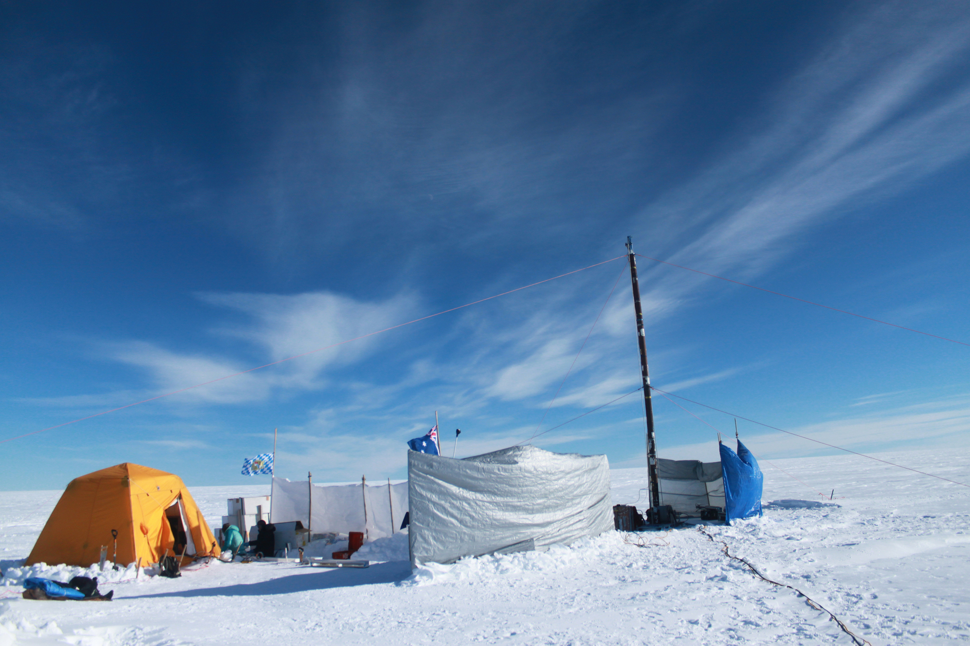 View of the ice-drilling field site at Tunu, Greenland