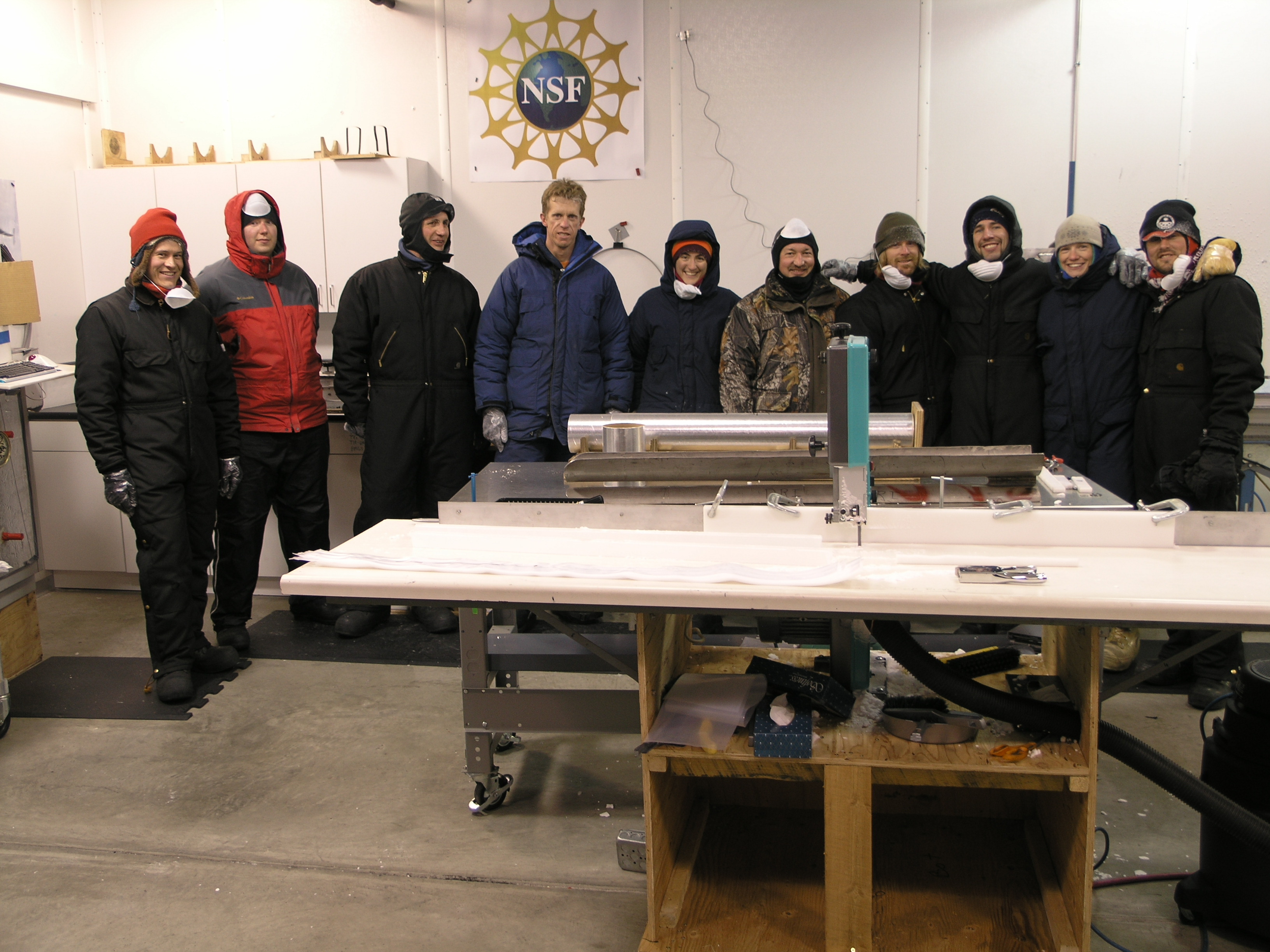 Group photo from the 2007 WAIS Divide core processing line (CPL) at NICL