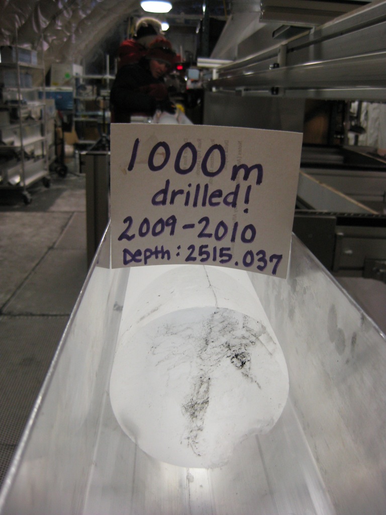 With only 34 days of drilling, and drilling 24 hours/day, the 2009/2010 Field Team was able to recover more than 1000 meters of ice
