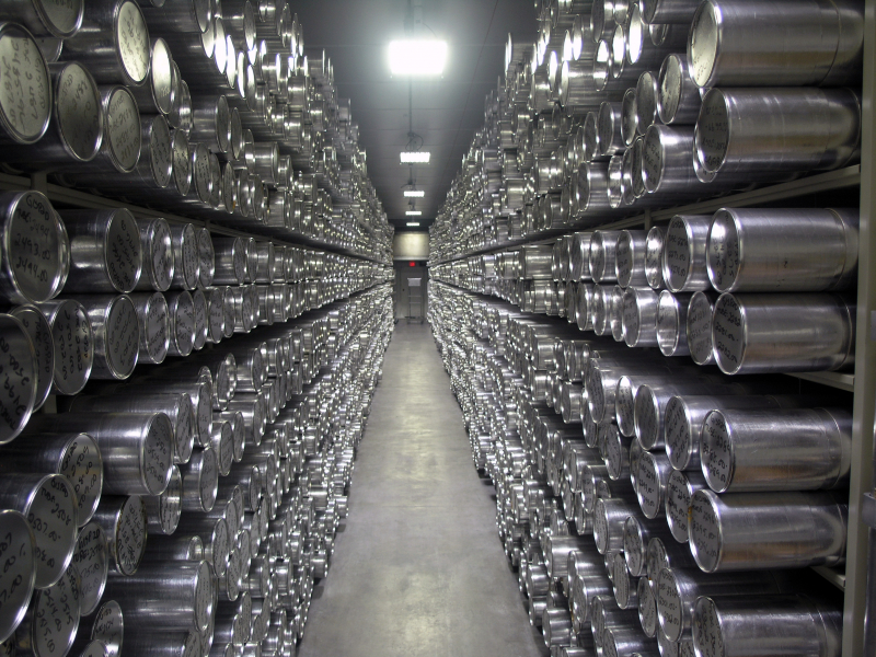 View inside the NSF-ICF's main archive freezer
